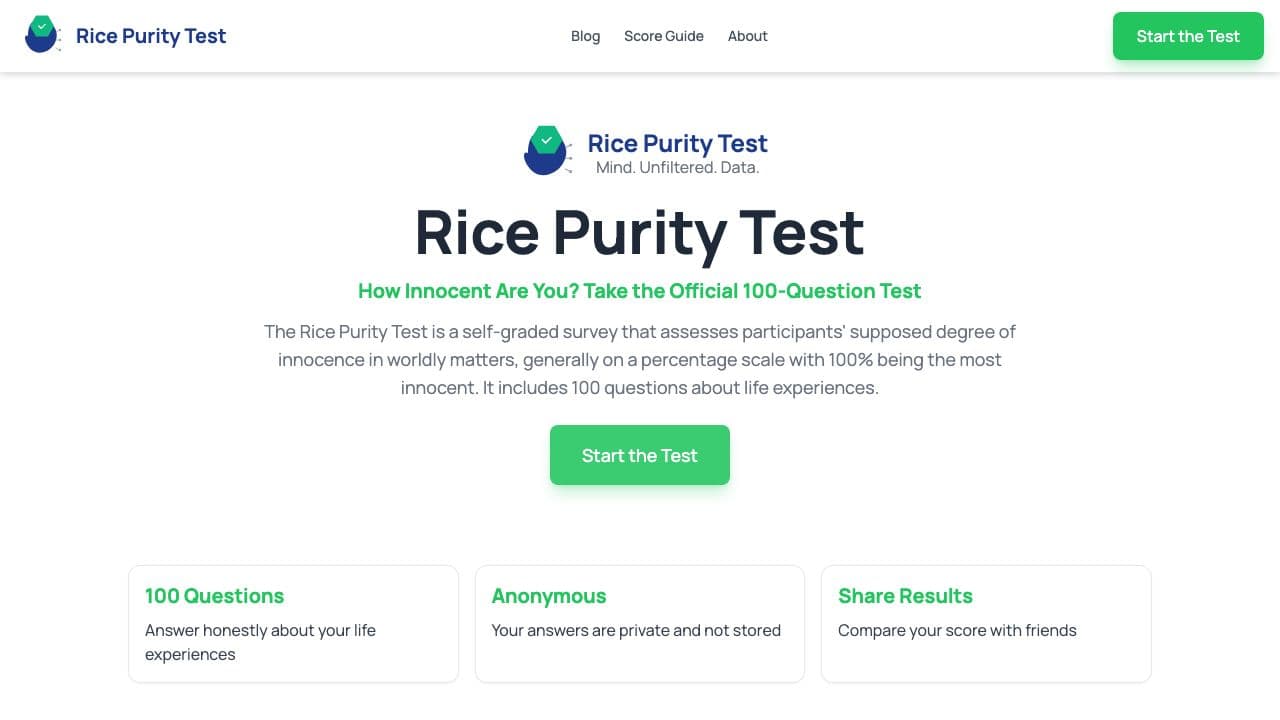 Rice Purity Test App