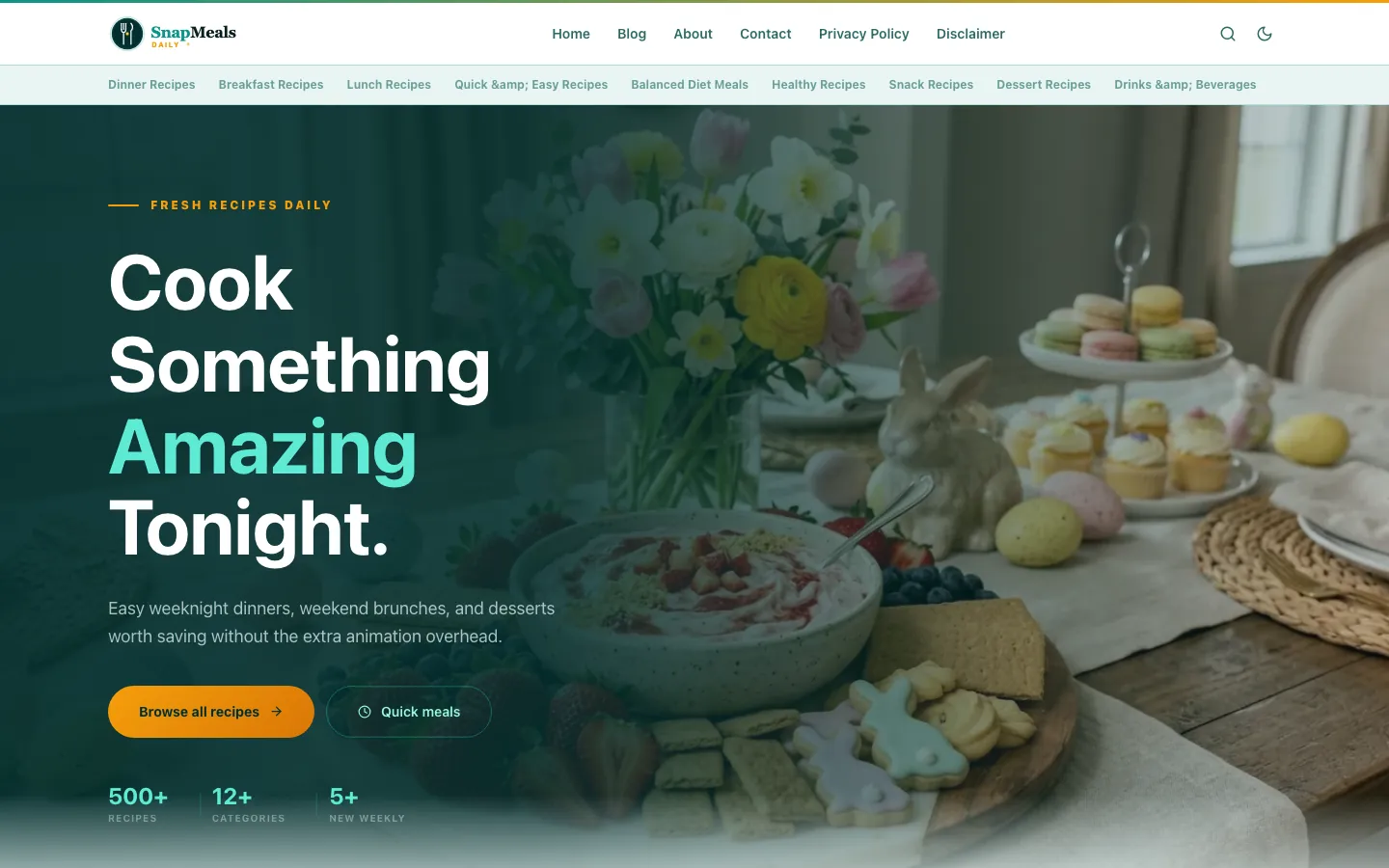 The Snap Meals Daily home page
